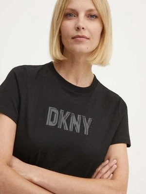 Dkny t-shirt bawełniany damski kolor czarny DP4T9672