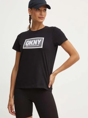 Dkny t-shirt bawełniany damski kolor czarny DP4T9724