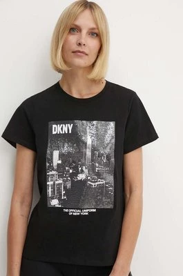 Dkny t-shirt bawełniany damski kolor czarny DP4T9725