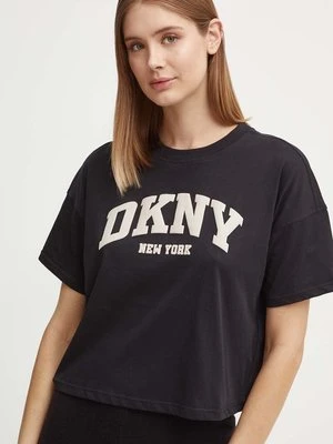 Dkny t-shirt bawełniany damski kolor czarny DP4T9945