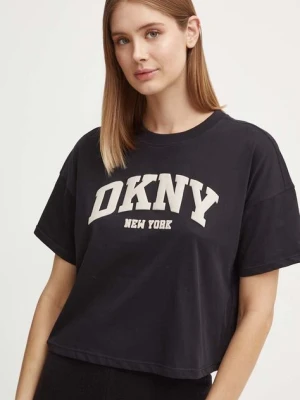 Dkny t-shirt bawełniany damski kolor czarny DP4T9945