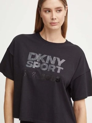 Dkny t-shirt bawełniany damski kolor czarny DP4T9972