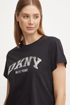 Dkny t-shirt bawełniany damski kolor czarny DP4T9991