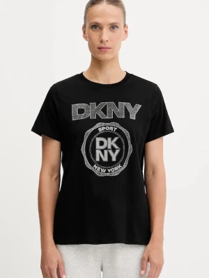 Dkny t-shirt bawełniany damski kolor czarny DP5T1366