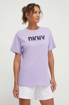 Dkny t-shirt bawełniany damski kolor fioletowy DP3T9626