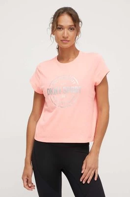 Dkny t-shirt bawełniany damski kolor różowy DP3T9563
