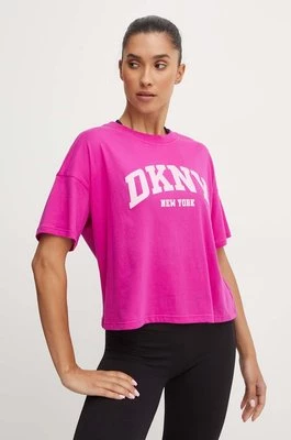 Dkny t-shirt bawełniany damski kolor różowy DP4T9945