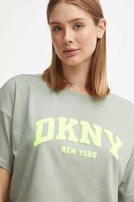 Dkny t-shirt bawełniany damski kolor zielony DP4T9945