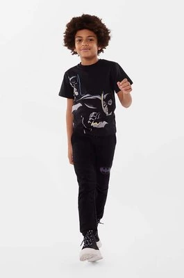 Dkny t-shirt bawełniany dziecięcy kolor czarny z nadrukiem