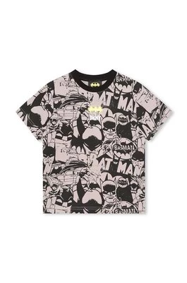 Dkny t-shirt bawełniany dziecięcy x DC Comics kolor czarny wzorzysty