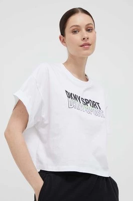 Dkny t-shirt bawełniany kolor biały