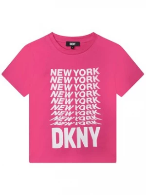 DKNY T-Shirt D35S76 S Różowy Regular Fit
