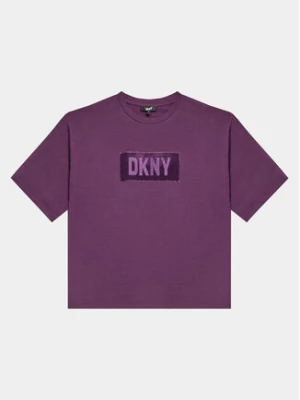 DKNY T-Shirt D35T02 D Fioletowy Regular Fit