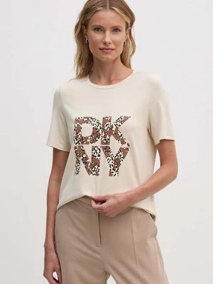 Dkny t-shirt damski kolor beżowy D2G4A174