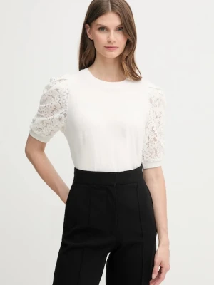 Dkny t-shirt damski kolor beżowy DJ5T1475