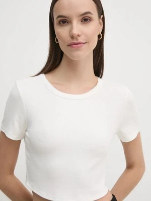 Dkny t-shirt damski kolor beżowy DP5T9982