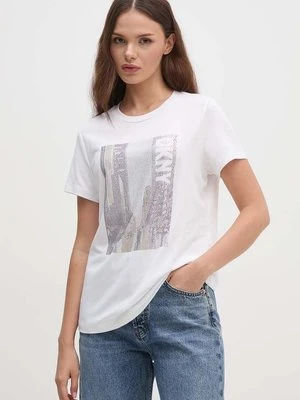 Dkny t-shirt damski kolor biały P4DHQWNA