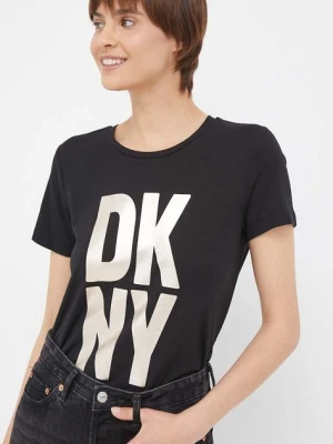 Dkny t-shirt damski kolor czarny