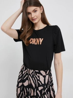 Dkny t-shirt damski kolor czarny