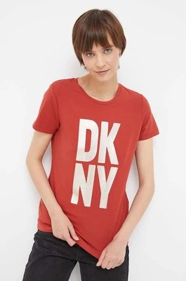 Dkny t-shirt damski kolor czerwony