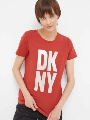 Dkny t-shirt damski kolor czerwony