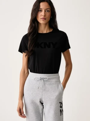 DKNY T-shirt damski z bawełną czarny