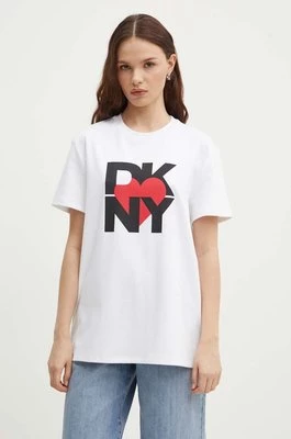 Dkny t-shirt HEART OF NY damski kolor biały D2B4A143