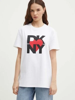 Dkny t-shirt HEART OF NY damski kolor biały D2B4A143