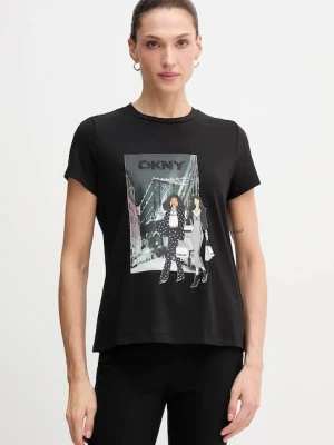 Dkny t-shirt KNIT TOPS damski kolor czarny P5MOHWNA