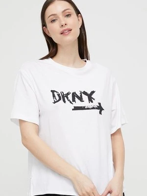 Dkny t-shirt piżamowy kolor biały