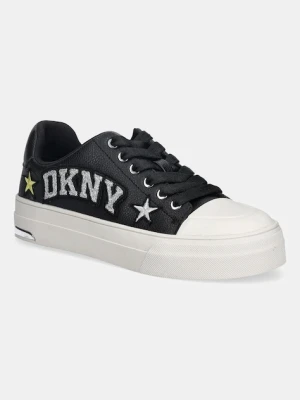 Dkny tenisówki skórzane York Star damskie kolor czarny K4588454
