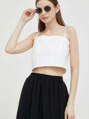 Dkny top bawełniany kolor biały