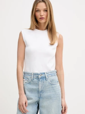 DKNY top damski bawełniany biały