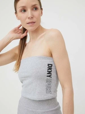 Dkny top DP2T8810 damski kolor szary dekolt hiszpański