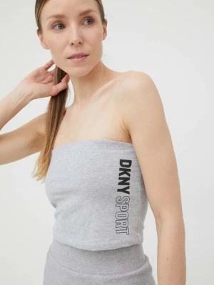 Dkny top DP2T8810 damski kolor szary dekolt hiszpański