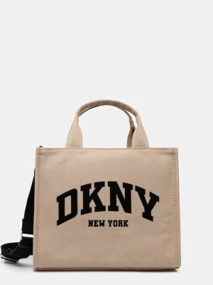 Dkny torebka bawełniana kolor beżowy R41AOR57