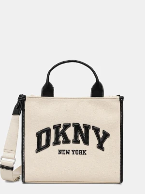 Dkny torebka bawełniana kolor beżowy R52AGR57