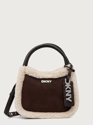 DKNY torebka crossbody damska z imitacji zamszu brązowy