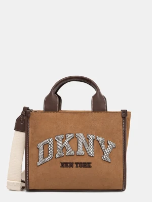 DKNY torebka damska z imitacji zamszu beżowy