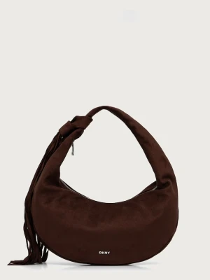DKNY torebka hobo damska z imitacji zamszu brązowy