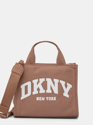DKNY torebka crossbody damska bawełniana brązowy
