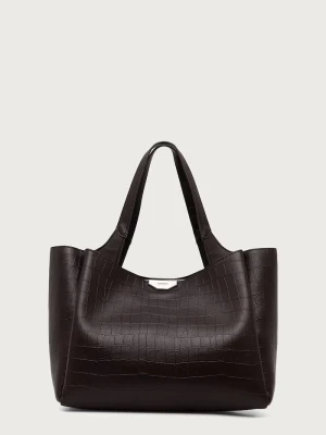 DKNY torebka shopper damska z imitacji skóry brązowy