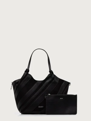 DKNY torebka shopper damska z imitacji zamszu czarny