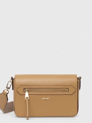Dkny torebka skórzana kolor beżowy R42E3E21