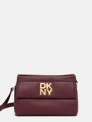 Dkny torebka skórzana kolor bordowy R44EAI71