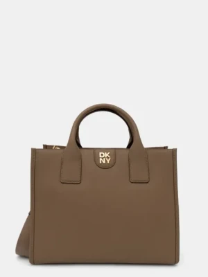 Dkny torebka skórzana kolor brązowy R43AKQ11