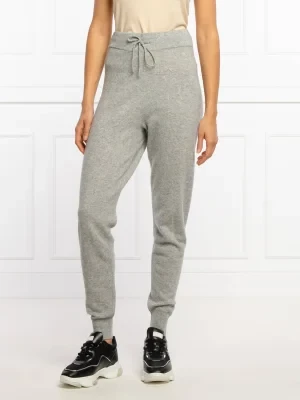 DKNY Wełniane spodnie jogger | Slim Fit | z dodatkiem kaszmiru