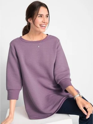 Zdjęcie produktu Długa bluza dresowa z wiskozą BonPrix fioletowy