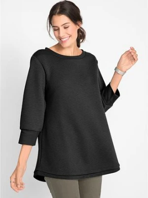 Zdjęcie produktu Długa bluza dresowa z wiskozą BonPrix czarny