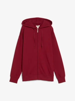 Długa bluza rozpinana BonPrix czerwony